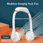 Wholesale Portable Neck Fan, Personal Bladeless Cooling Fans, Battery Powered Rechargeable USB Fan, Hand Free Wearable Fan for Outdoors Travel Sports (White)